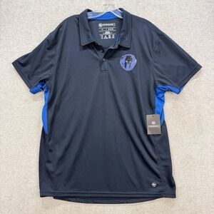 Spartan Race Polo‎ Shirt Mens Large Blue Performance Active Golf 47 Forward NEW